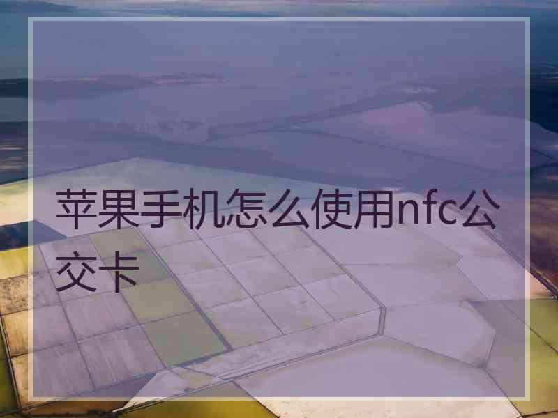 苹果手机怎么使用nfc公交卡