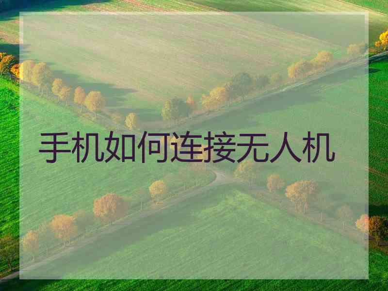 手机如何连接无人机