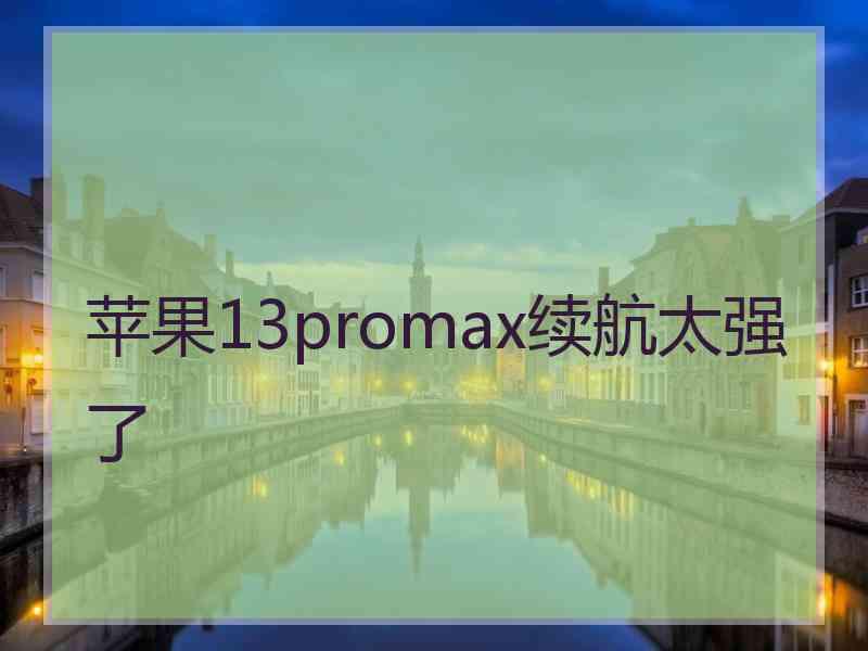 苹果13promax续航太强了