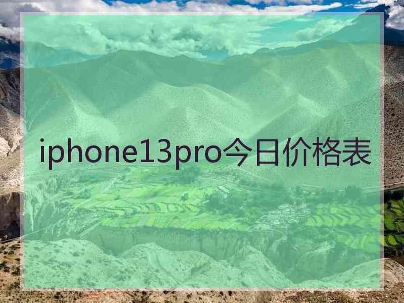 iphone13pro今日价格表