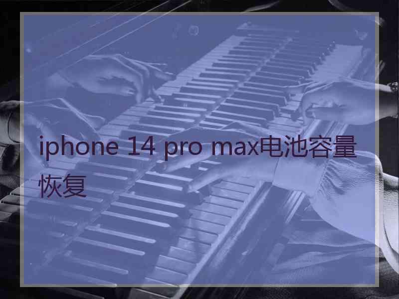 iphone 14 pro max电池容量恢复