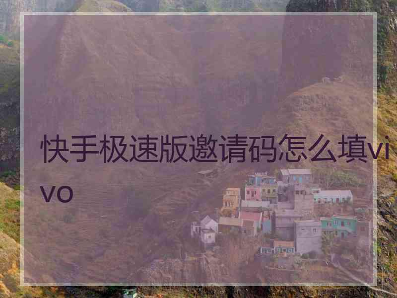 快手极速版邀请码怎么填vivo