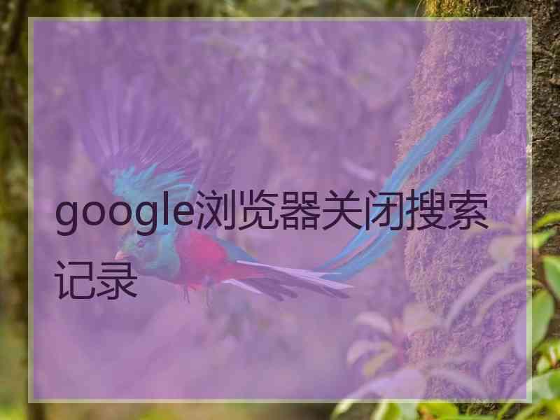 google浏览器关闭搜索记录