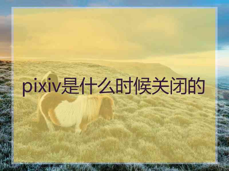 pixiv是什么时候关闭的