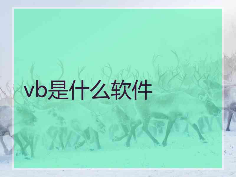 vb是什么软件