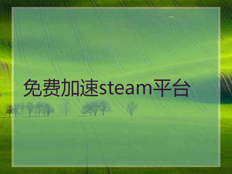 免费加速steam平台