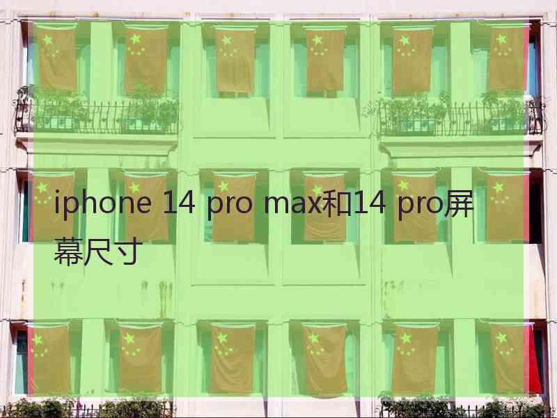 iphone 14 pro max和14 pro屏幕尺寸