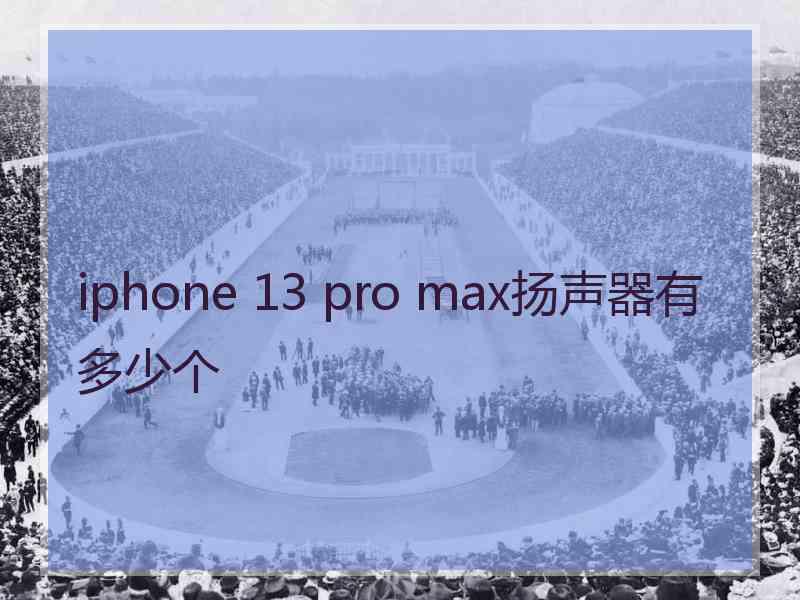 iphone 13 pro max扬声器有多少个