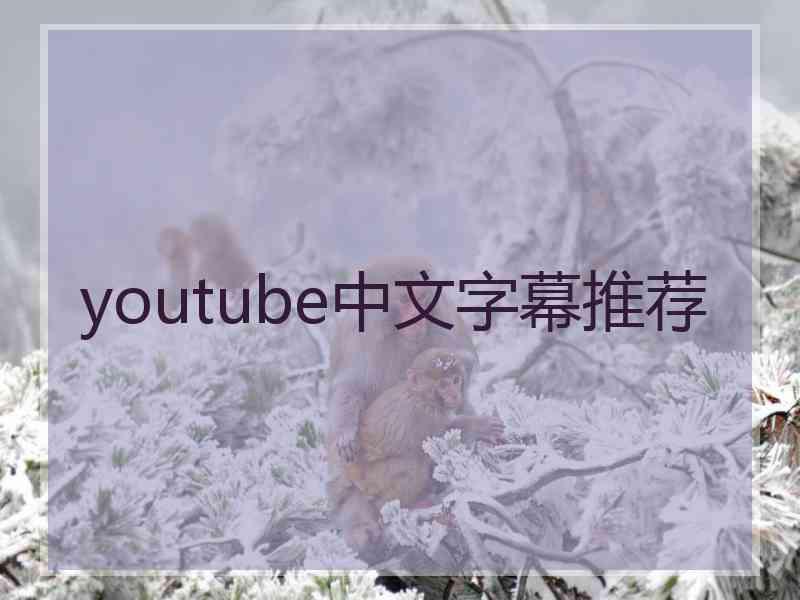 youtube中文字幕推荐