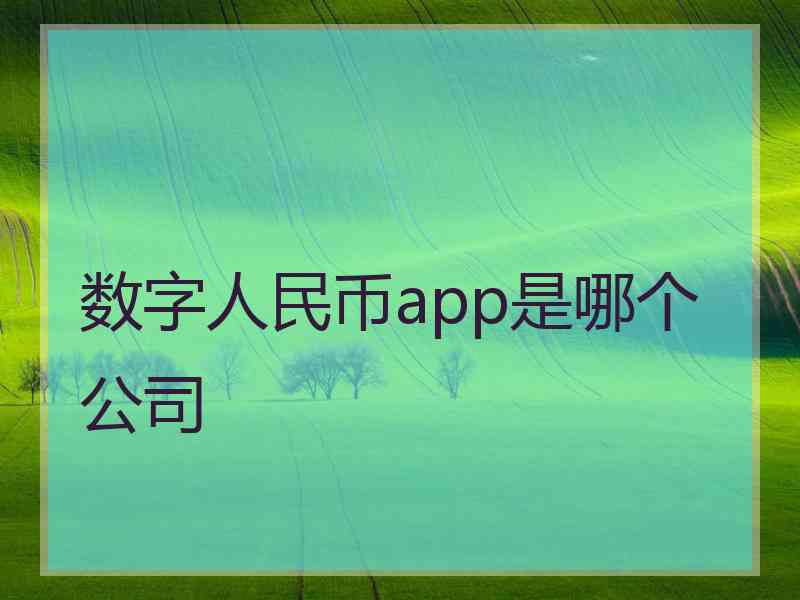 数字人民币app是哪个公司