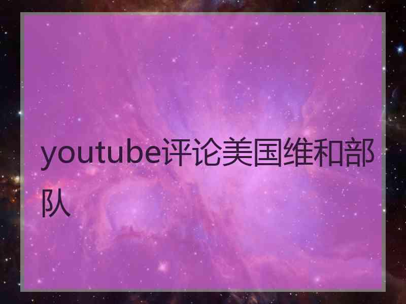 youtube评论美国维和部队