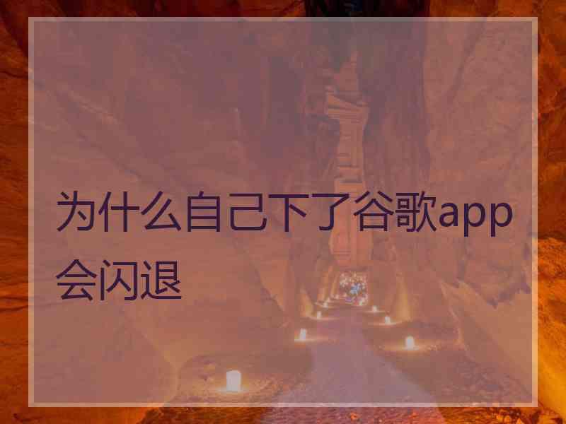 为什么自己下了谷歌app会闪退