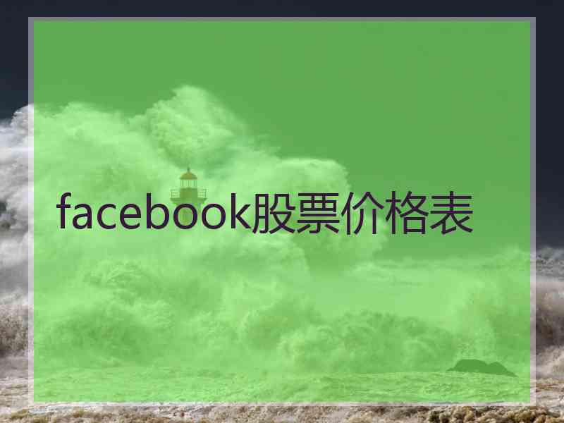 facebook股票价格表