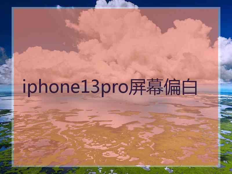 iphone13pro屏幕偏白