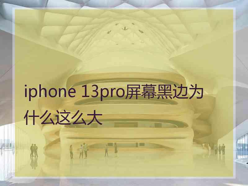 iphone 13pro屏幕黑边为什么这么大