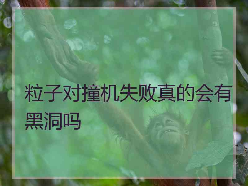 粒子对撞机失败真的会有黑洞吗