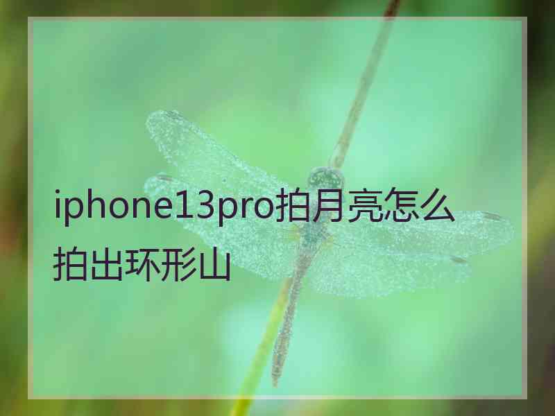 iphone13pro拍月亮怎么拍出环形山