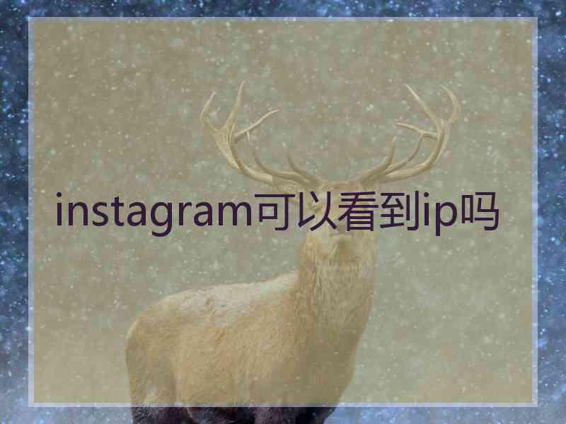 instagram可以看到ip吗