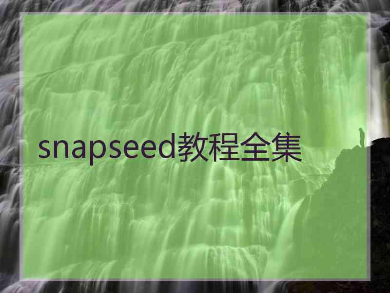 snapseed教程全集