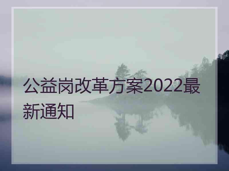 公益岗改革方案2022最新通知