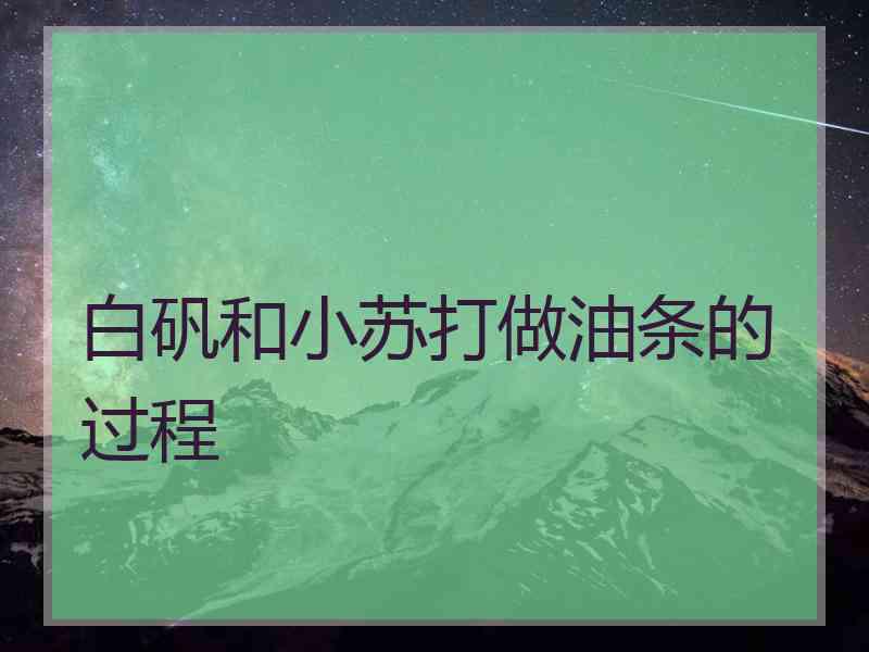 白矾和小苏打做油条的过程