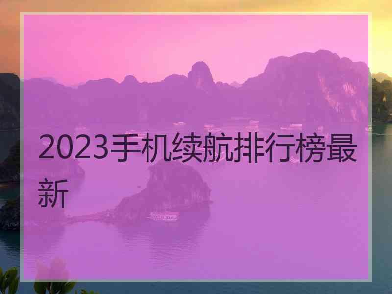 2023手机续航排行榜最新