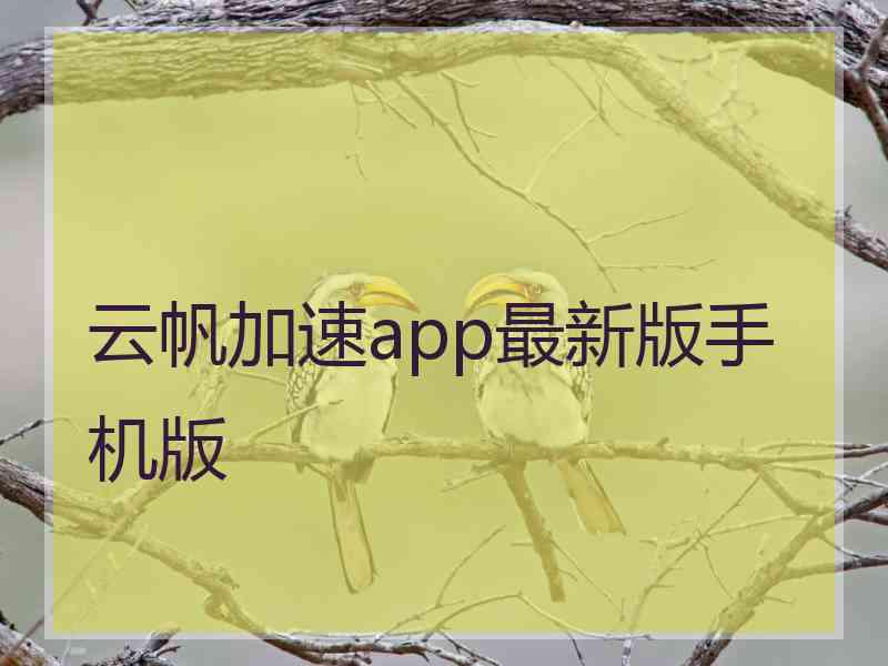 云帆加速app最新版手机版