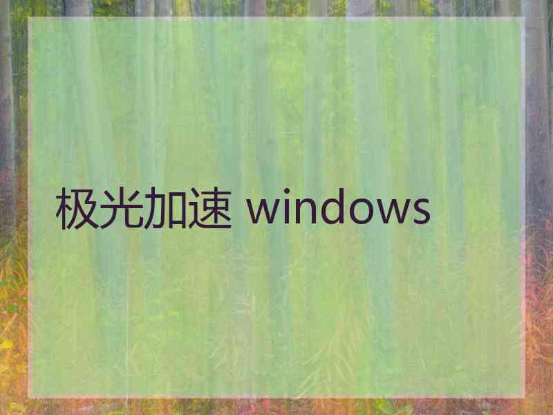 极光加速 windows