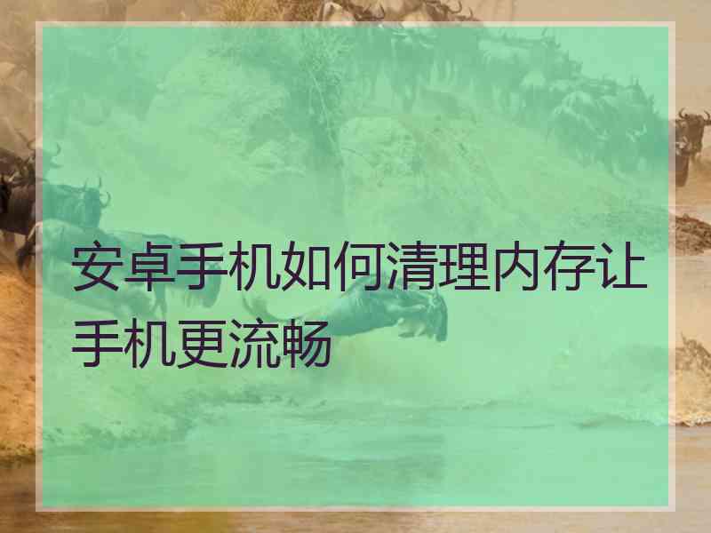 安卓手机如何清理内存让手机更流畅