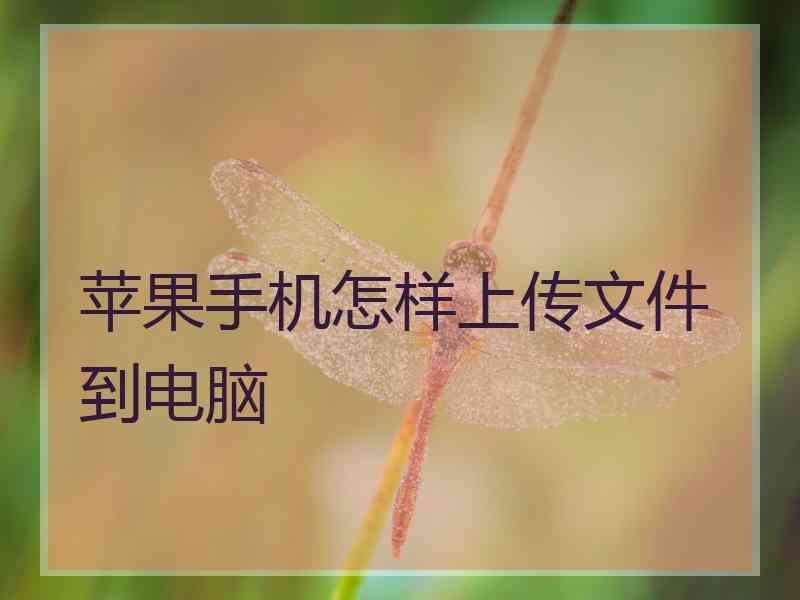 苹果手机怎样上传文件到电脑