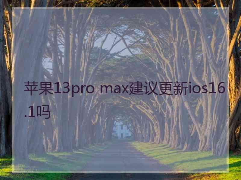 苹果13pro max建议更新ios16.1吗