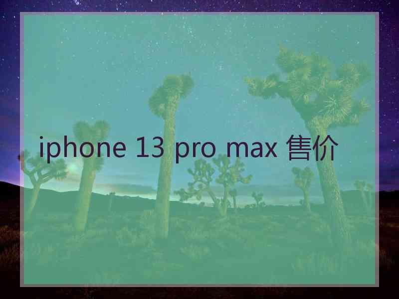 iphone 13 pro max 售价