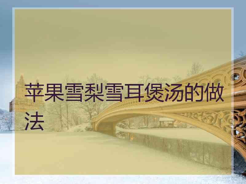 苹果雪梨雪耳煲汤的做法