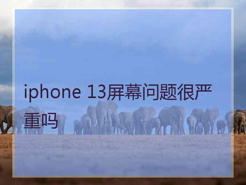 iphone 13屏幕问题很严重吗