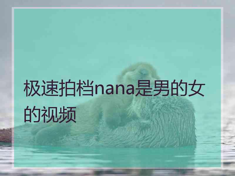 极速拍档nana是男的女的视频