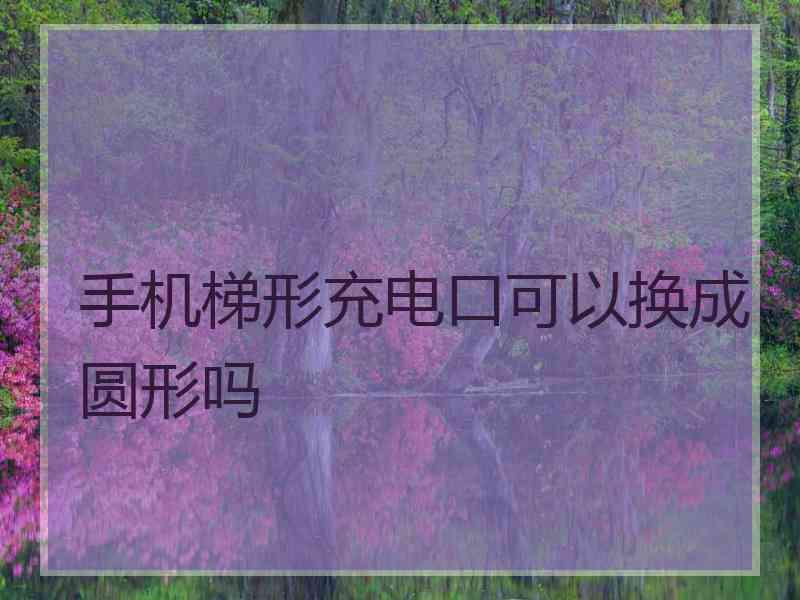 手机梯形充电口可以换成圆形吗