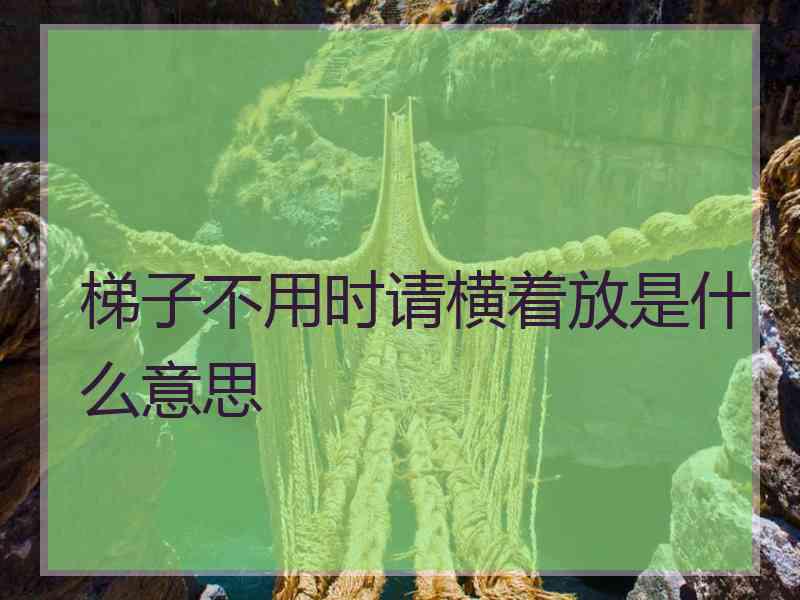 梯子不用时请横着放是什么意思