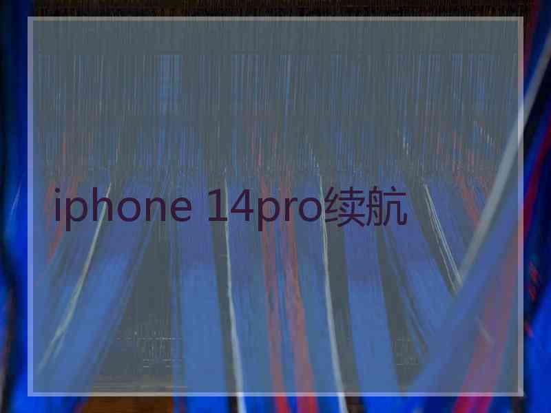 iphone 14pro续航