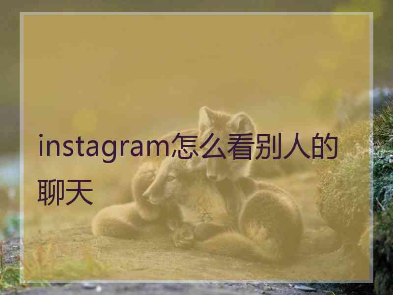 instagram怎么看别人的聊天