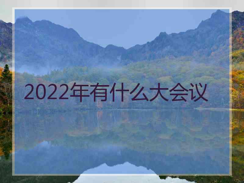 2022年有什么大会议