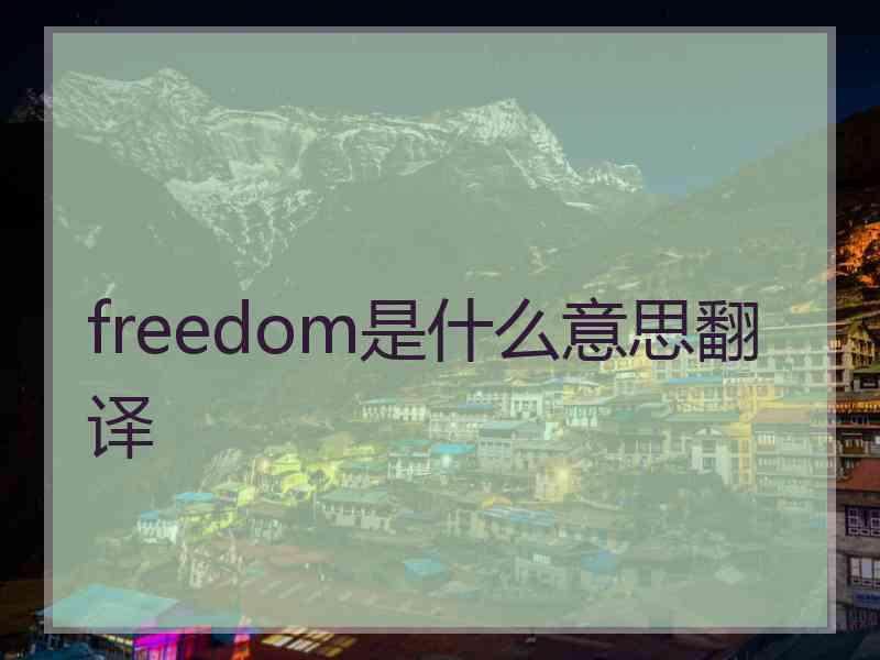 freedom是什么意思翻译