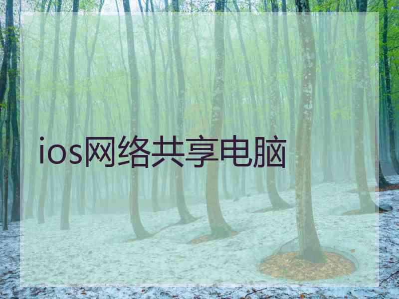 ios网络共享电脑