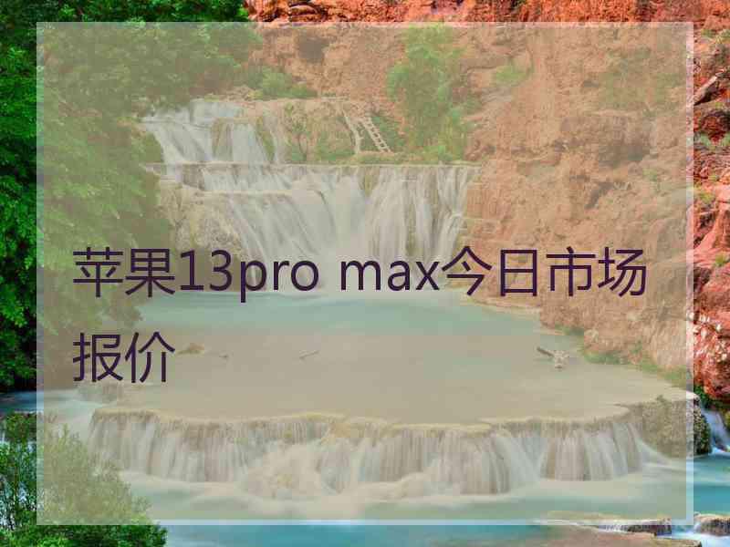 苹果13pro max今日市场报价