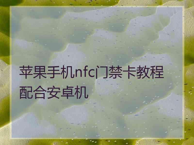 苹果手机nfc门禁卡教程配合安卓机