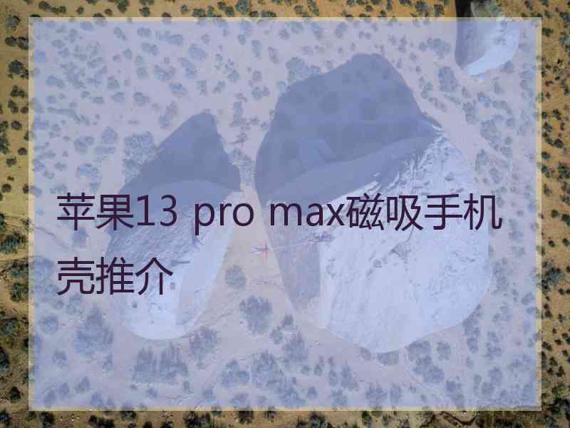 苹果13 pro max磁吸手机壳推介