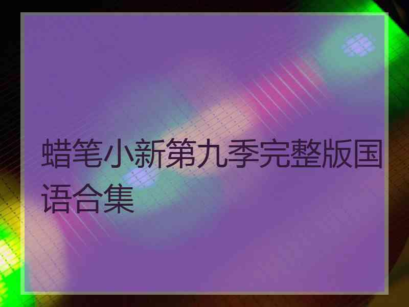 蜡笔小新第九季完整版国语合集