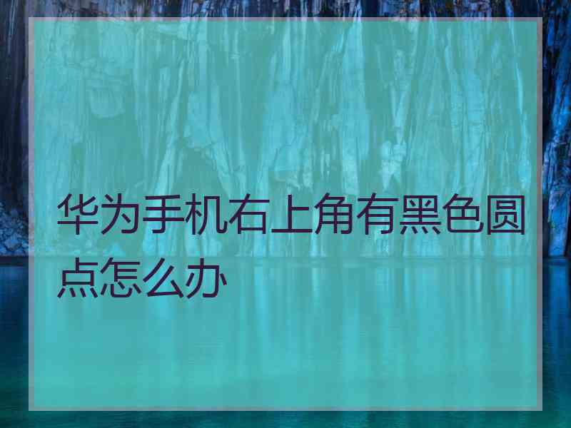 华为手机右上角有黑色圆点怎么办