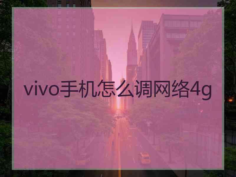 vivo手机怎么调网络4g