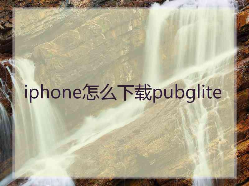 iphone怎么下载pubglite