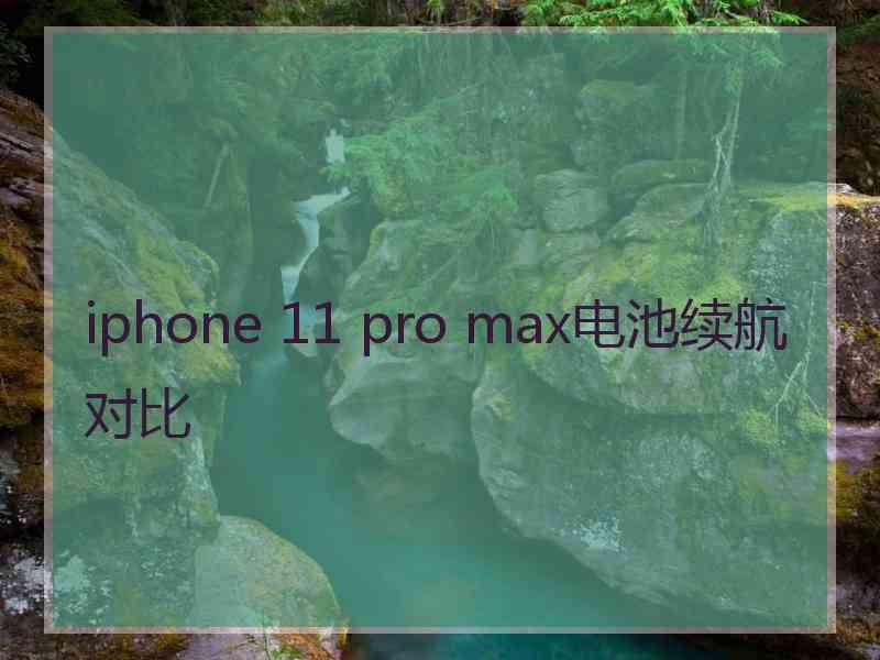 iphone 11 pro max电池续航对比